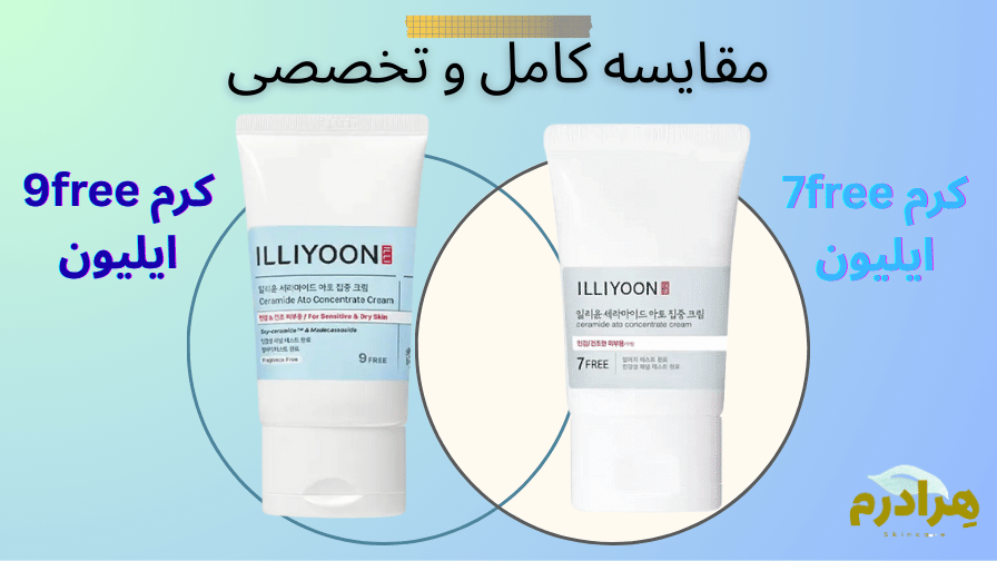   7free  ایلیون و 9freeمقایسه کرم مرطوب کننده 