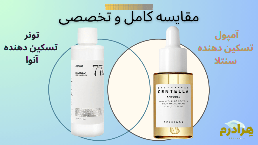 مقایسه آمپول سنتلا و تونر آنوا