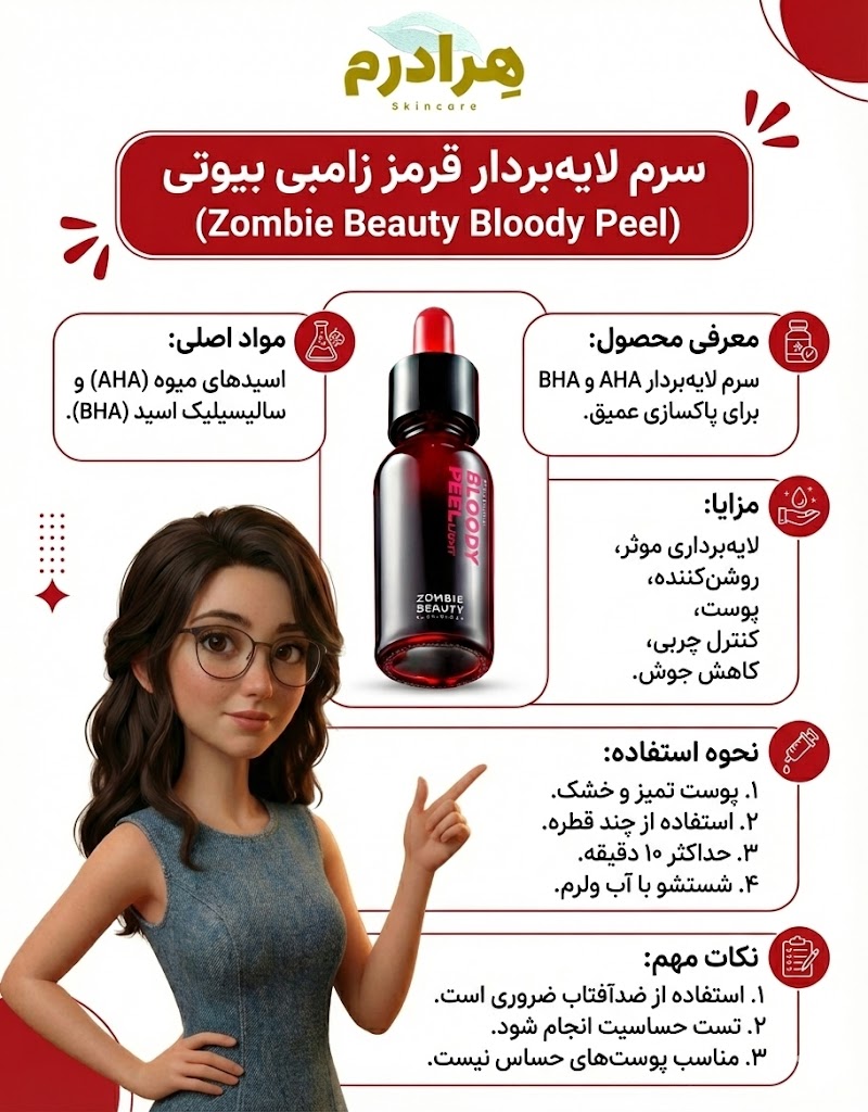 سرم لابه بردار قرمز زامبی اسکین 1004 خرید قسطی