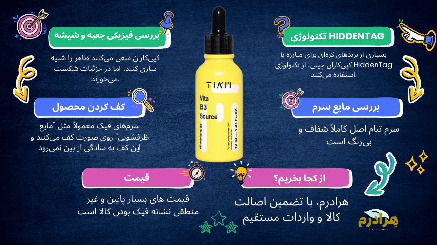 اصل و فیک سرم نیاسینامید تیام